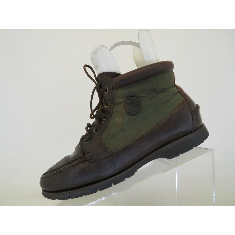 Timberland Womens Brown Leather Laces Moc Toe Casual Boots Bootie Size 9.5 M - Picture 3 of 10
